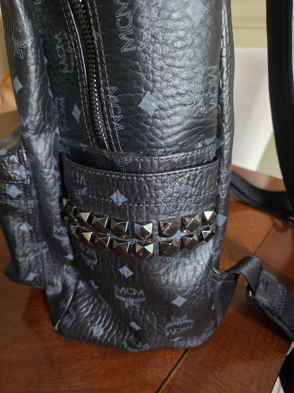 MCM Black Designer-Style Leather Backpack EUC